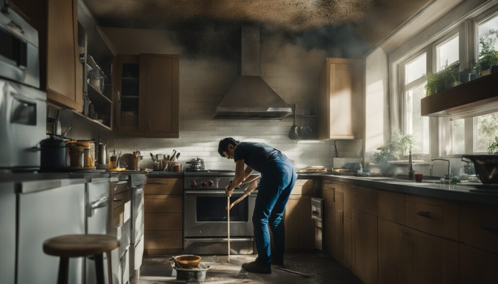 Membersihkan saluran udara dapur