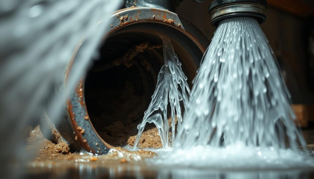 Proses hydro jetting membersihkan saluran secara menyeluruh Proses hydro jetting membersihkan saluran secara menyeluruh