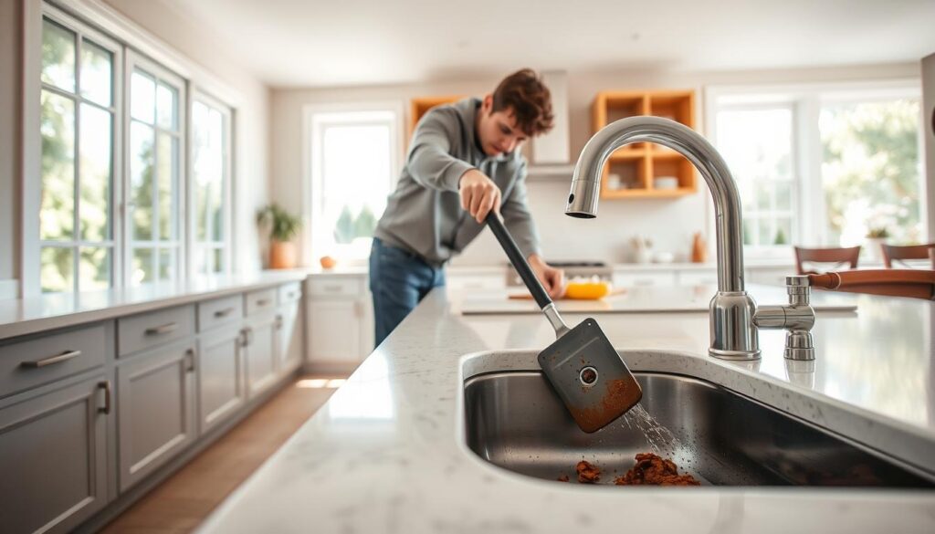 cara membersihkan saluran dapur