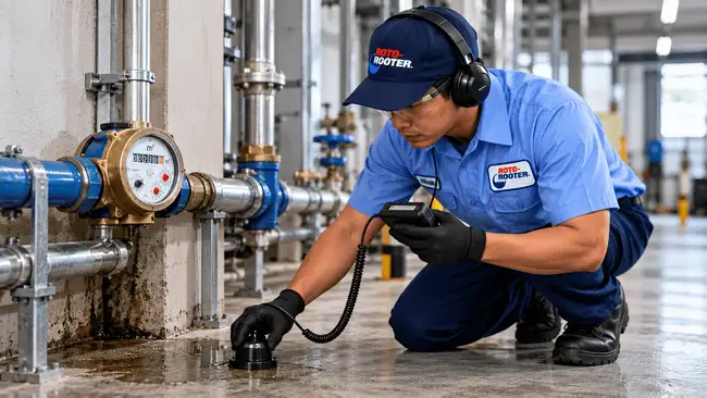 Pemeriksaan indikasi kebocoran pipa air bersih oleh Roto-Rooter